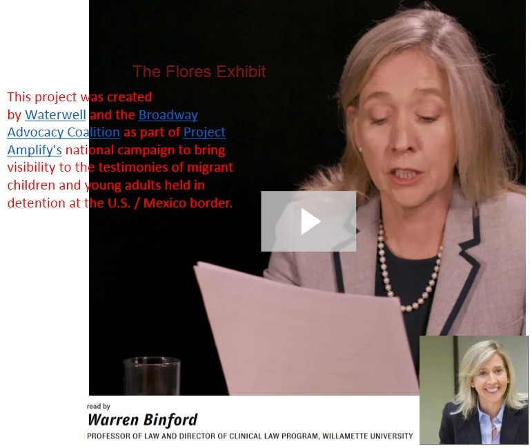  {Click pic for video) Professor Binford -1412- (in addition to fallout violating human rights, below), is also concerned with rights of children, including migrant children imprisoned at the U.S./Mexico border 