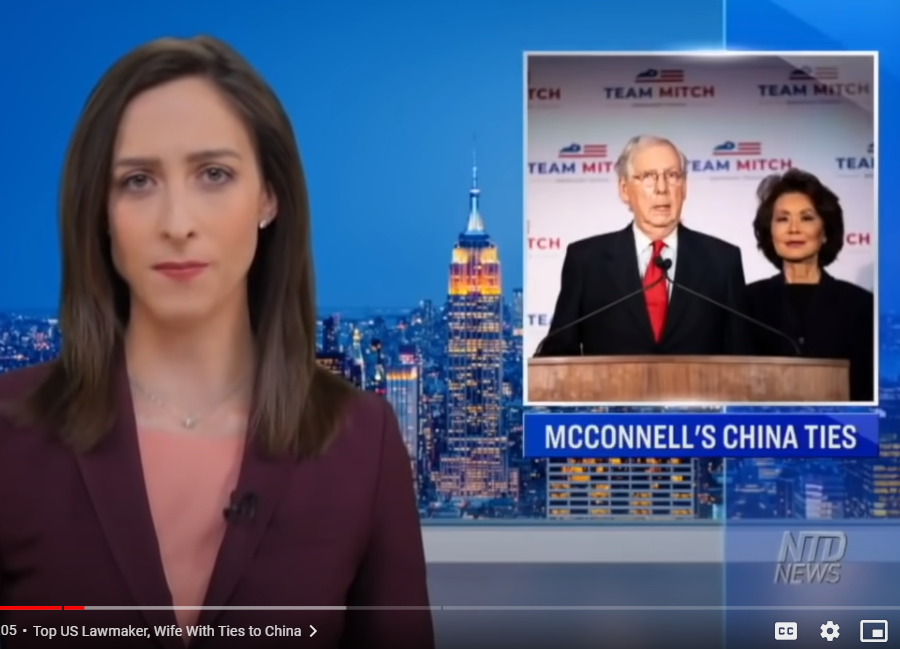 Mitch McConnell ties to great reset Portland racism riots coup & highest leaders in china thru wife's family (Transportation Secretary Elaine Chow)