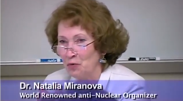 In the second of five parts of a seminar held at San Francisco State University April 8, 2011, world renowned sociologist and anti-nuclear organizer Dr. Natalia Miranova presents the scientific, ecological and social implications of the Chernobyl and Fukushima disasters.
