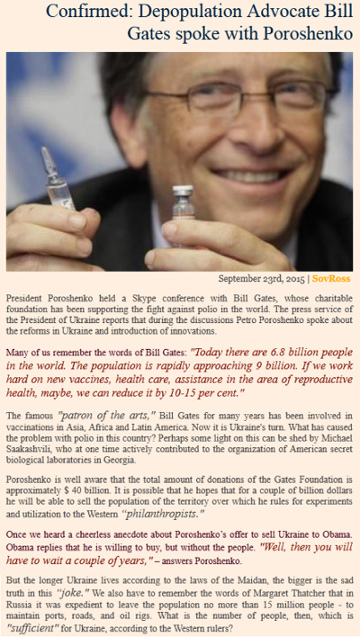 Bill Gates divorces wife; falls in love with depopulation.