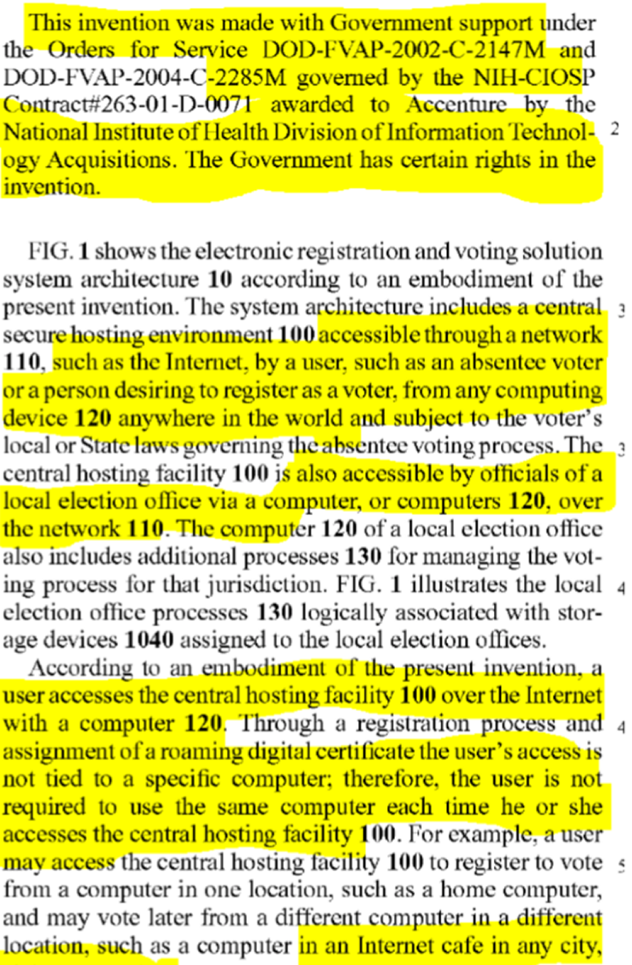Patents for fake-able voting machines.