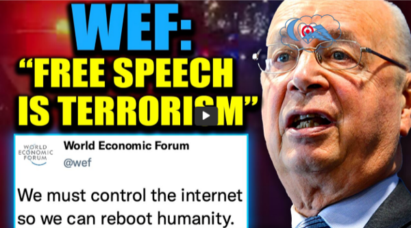 Free speech is terrorist says WEF's Klaus Schwab