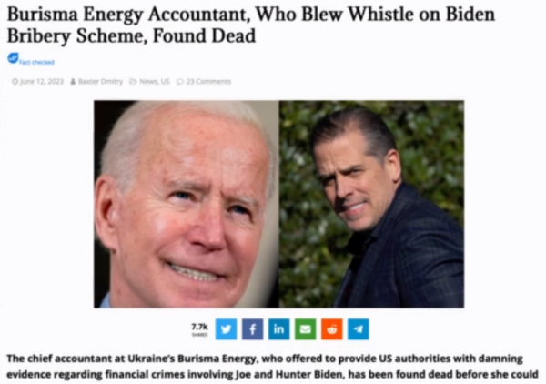 Biden-Burisma whistleblower found dead