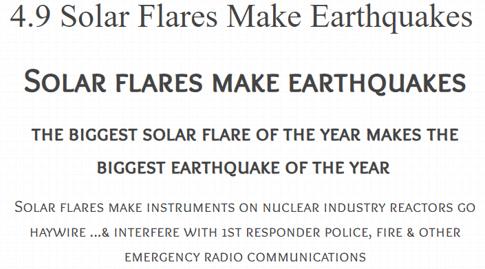 Naturally the biggest solar flare of the year makes the biggest earthquake of the year ...but, artificially --- HAARP facilities & ionospheric heaters make the biggest earthquakes of the year (& volcanic eruptions, too)