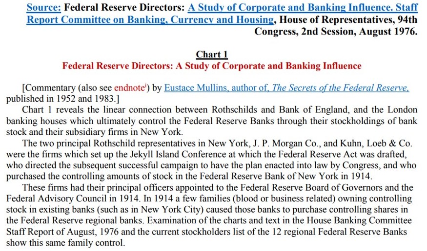 Fed interest-rate bankers make a killing. They get the interest on the national debt, about $450 billion dollars this year ...free. Even though the American Revolution of 1776 was fought to stop the Bank of England charging interest, and even though the U.S. Constitution calls for a publicly-owned bank that doesn't charge interest, there was a financial coup in 1913, and Congress sold out& turned over the control of U.S. money to private bankers, a bankster cartel of eight families ...many of which are not even U.S. citizens. THESE EIGHT FAMILIES ARE THE DEEP STATE.