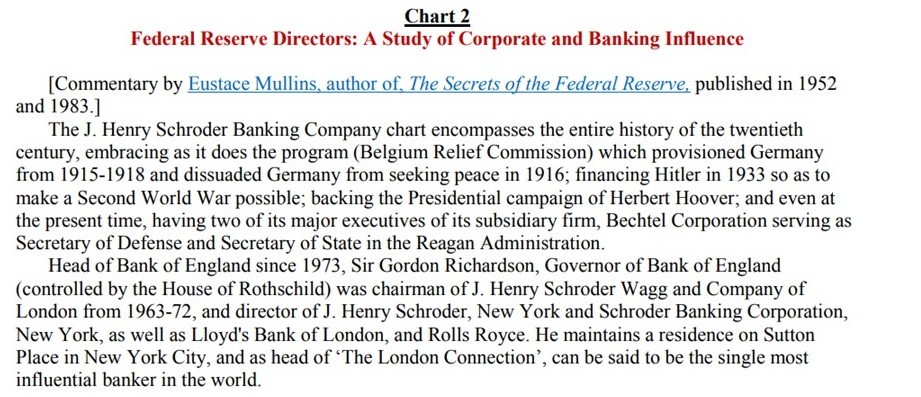 Fed interest-rate bankers make a killing. They get the interest on the national debt, about $450 billion dollars this year ...free. Even though the American Revolution of 1776 was fought to stop the Bank of England charging interest, and even though the U.S. Constitution calls for a publicly-owned bank that doesn't charge interest, there was a financial coup in 1913, and Congress sold out& turned over the control of U.S. money to private bankers, a bankster cartel of eight families ...many of which are not even U.S. citizens. THESE EIGHT FAMILIES ARE THE DEEP STATE. Fed interest-rate bankers make a killing. They get the interest on the national debt, about $450 billion dollars this year ...free. Even though the American Revolution of 1776 was fought to stop the Bank of England charging interest, and even though the U.S. Constitution calls for a publicly-owned bank that doesn't charge interest, there was a financial coup in 1913, and Congress sold out& turned over the control of U.S. money to private bankers, a bankster cartel of eight families ...many of which are not even U.S. citizens. THESE EIGHT FAMILIES ARE THE DEEP STATE.
