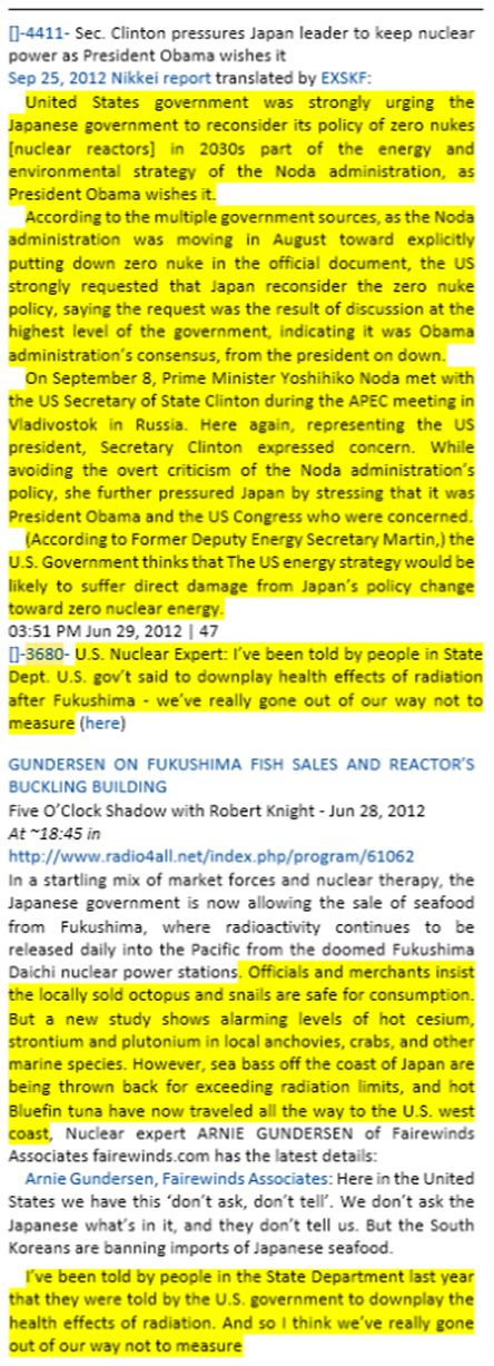 01:06 AM Oct 2, 2012 -4411- Sec. Clinton personally pressures Japan leader to keep nuclear power as President Obama wishes it 01:06 AM Oct 2, 2012 -4411- Sec. Clinton personally pressures Japan leader to keep nuclear power as President Obama wishes it
