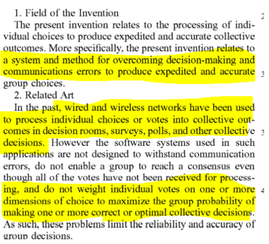 Patents for fake-able voting machines.