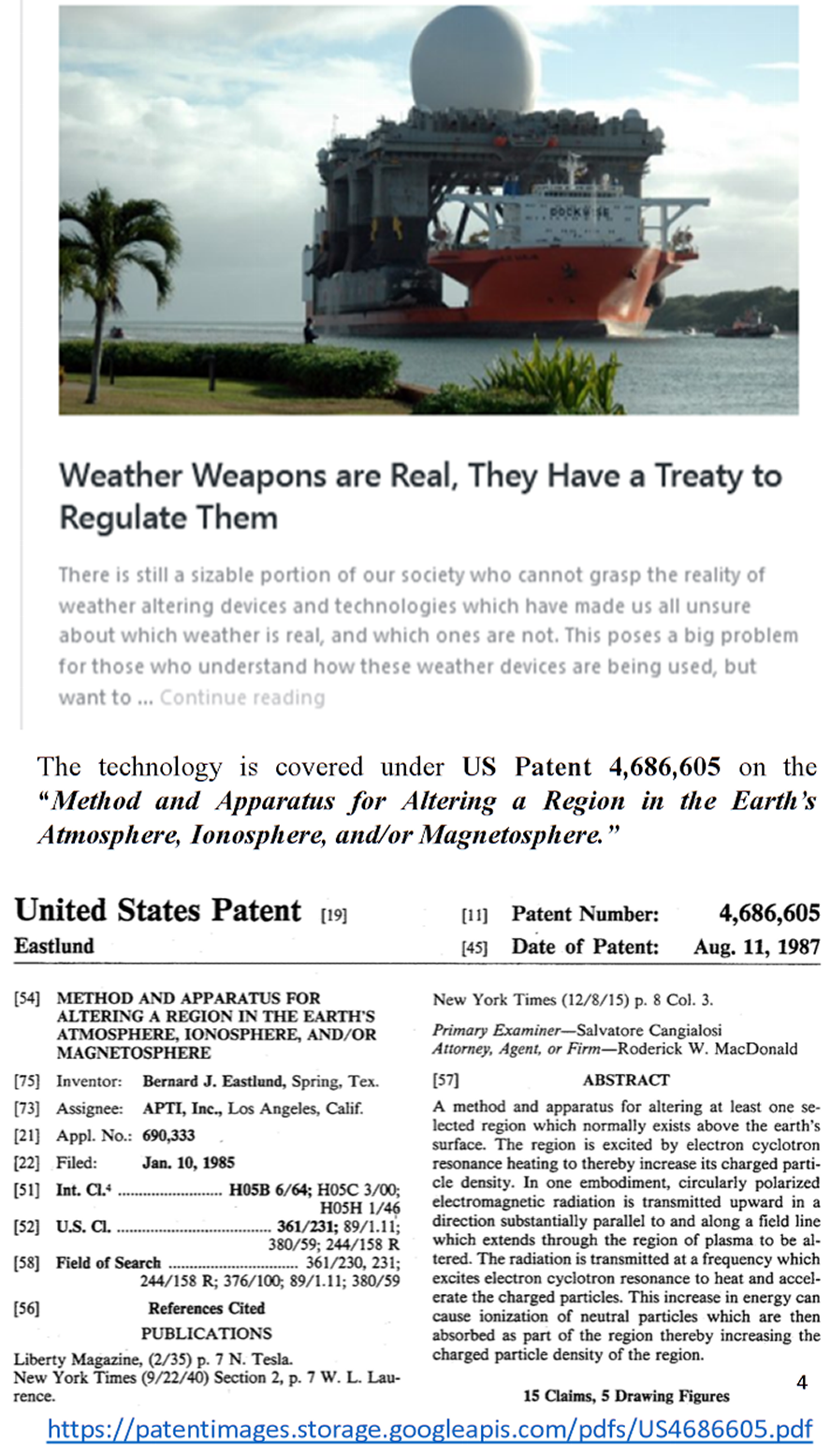 Weather Warfare, patents, Weather Warfare, patents,