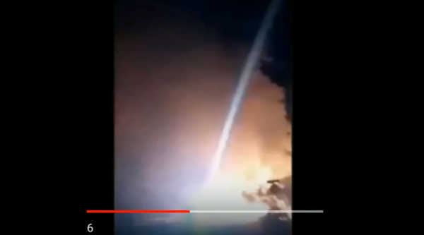 Lightning strike ...or laser strike?