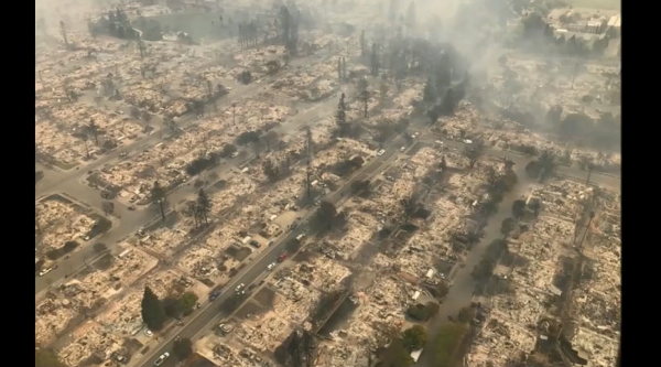What kind of fire burns the houses but not the trees? ...a direct energy weapon mounted on an aircraft?