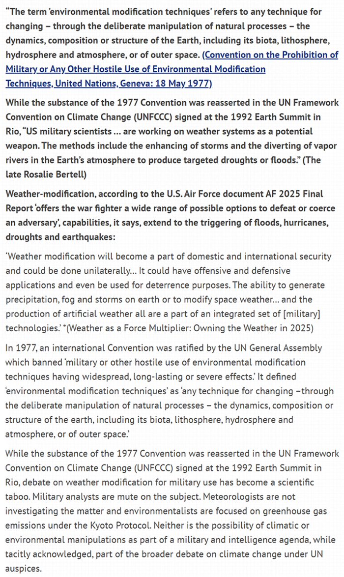 HAARP - ‘Climatic warfare’ has been excluded from the agenda on climate change